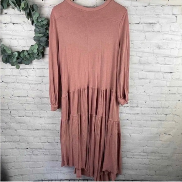 Free People Beach Jilly Midi Rose Blush Dress Size Large - Picture 8 of 13